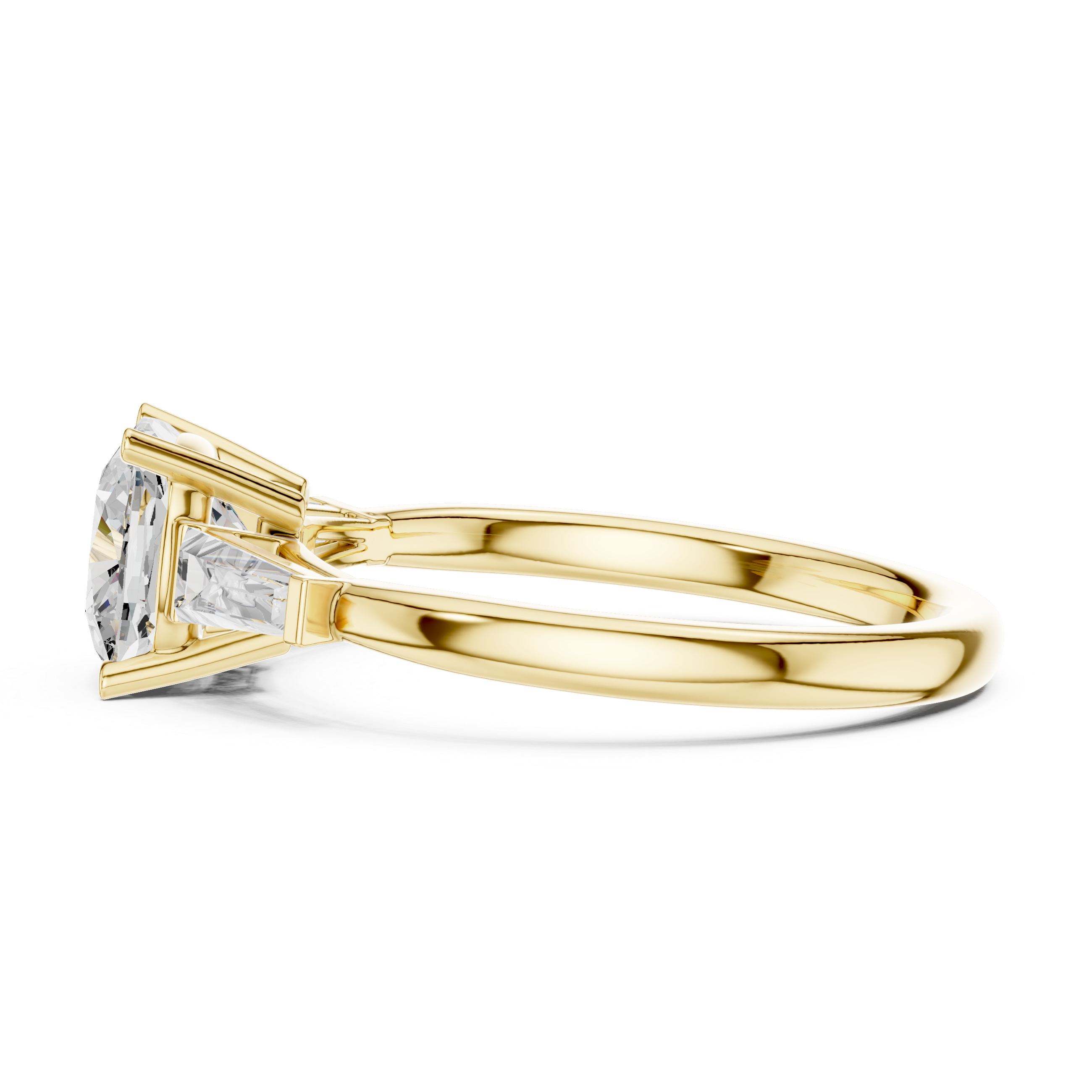 Gold 1 5Ct Cushion Square Three Stone Lab Grown Diamond Velina Ring