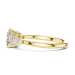Gold 1 5Ct Cushion Square Three Stone Lab Grown Diamond Velina Ring