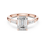 Gold 1 5Ct Emerald Three Stone Lab Grown Diamond Taelira Ring