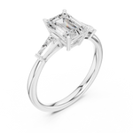 Gold 1 5Ct Emerald Three Stone Lab Grown Diamond Taelira Ring