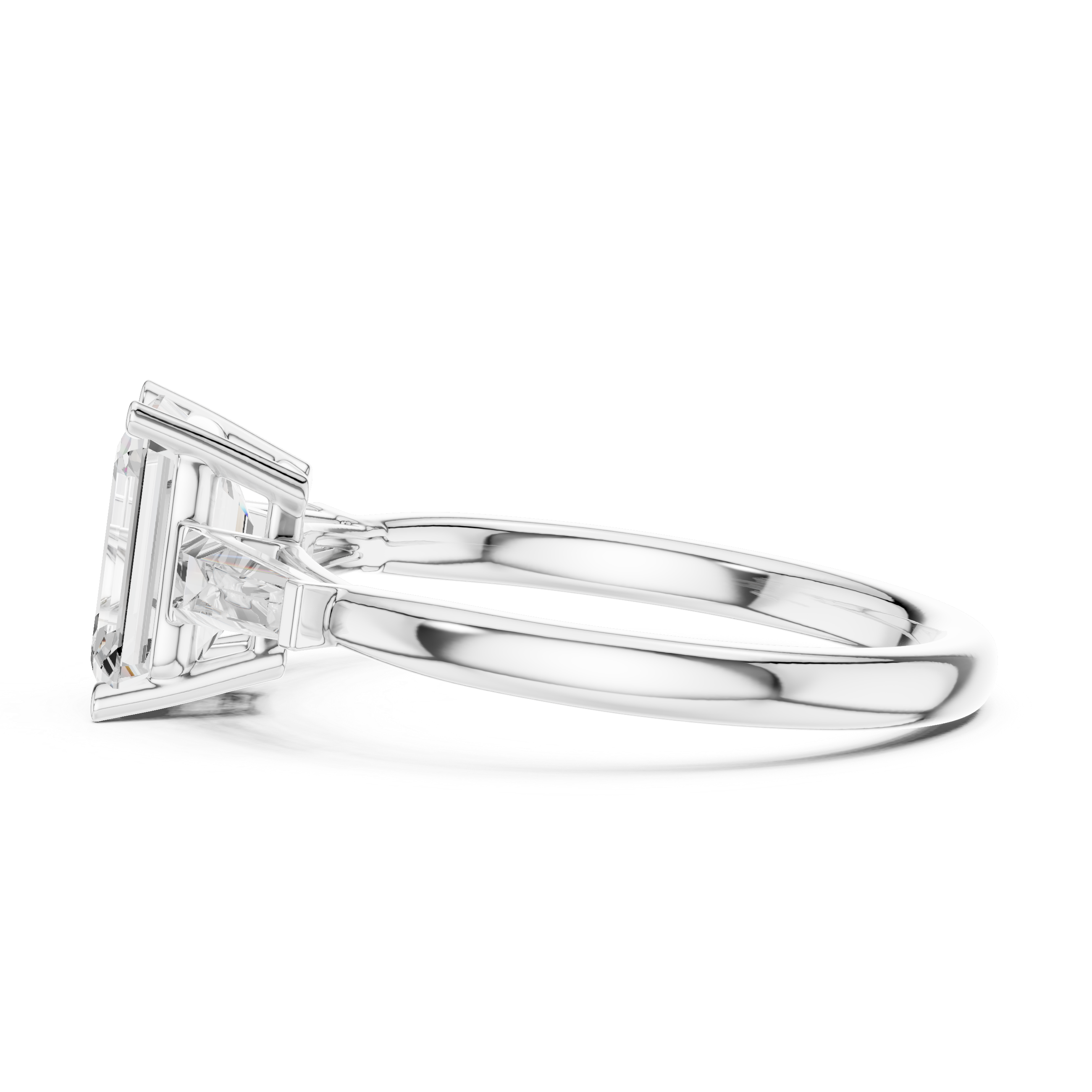 Gold 1 5Ct Emerald Three Stone Lab Grown Diamond Taelira Ring