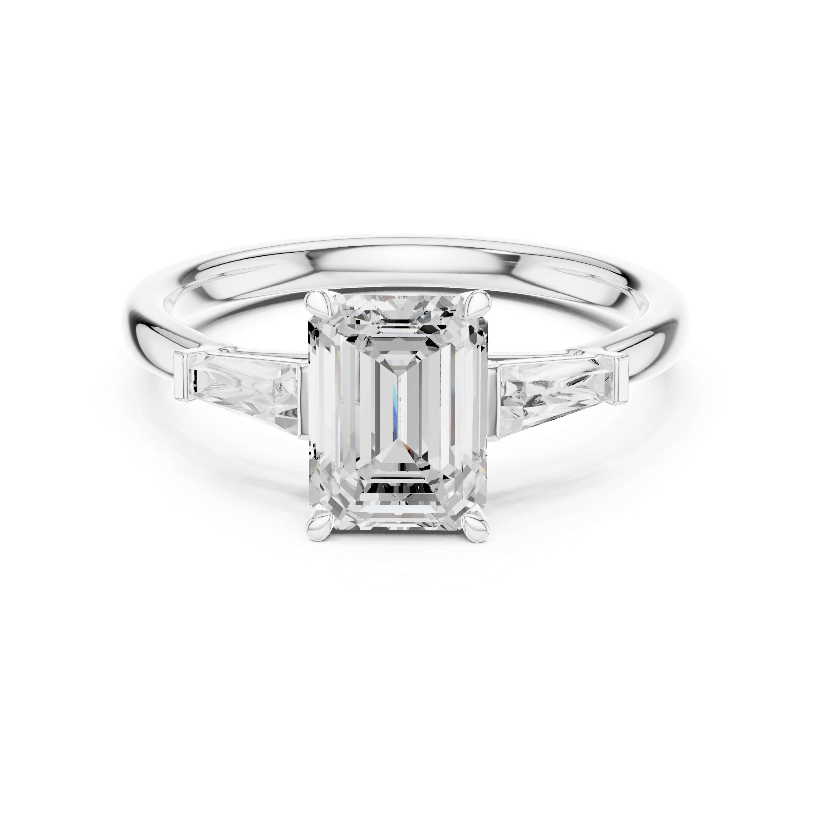 Gold 1 5Ct Emerald Three Stone Lab Grown Diamond Taelira Ring