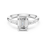 Gold 1 5Ct Emerald Three Stone Lab Grown Diamond Taelira Ring