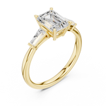 Gold 1 5Ct Emerald Three Stone Lab Grown Diamond Taelira Ring