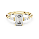 Gold 1 5Ct Emerald Three Stone Lab Grown Diamond Taelira Ring