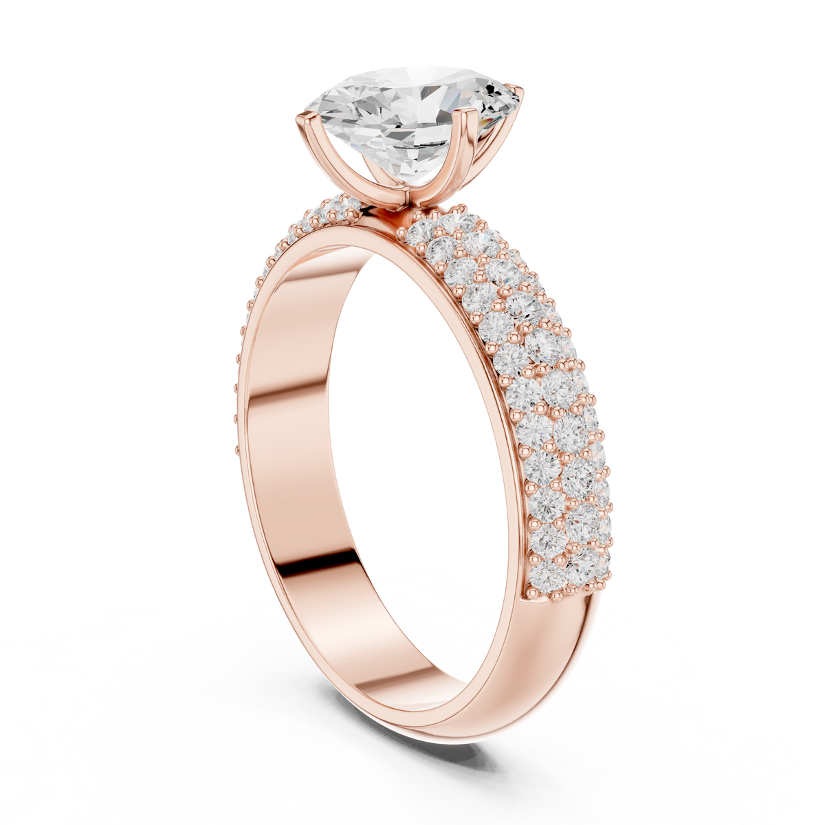 Gold 1Ct Oval Pave Lab Grown Diamond Alethea Ring