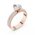 Gold 1Ct Oval Pave Lab Grown Diamond Alethea Ring