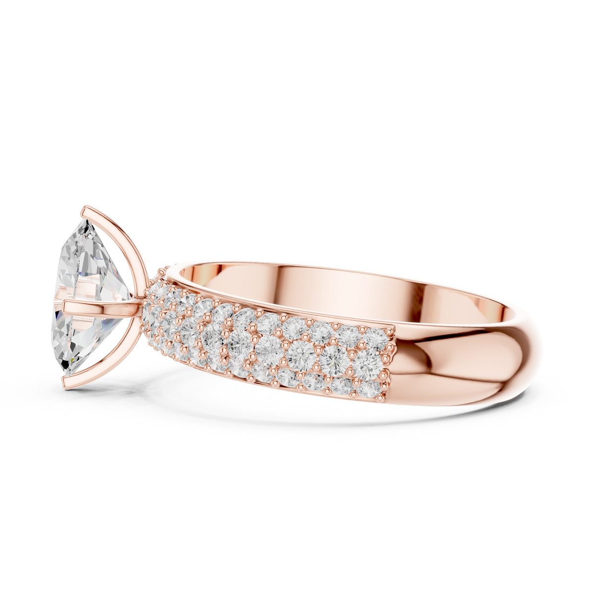 Gold 1Ct Oval Pave Lab Grown Diamond Alethea Ring