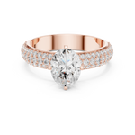 Gold 1Ct Oval Pave Lab Grown Diamond Alethea Ring
