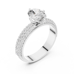Gold 1Ct Oval Pave Lab Grown Diamond Alethea Ring