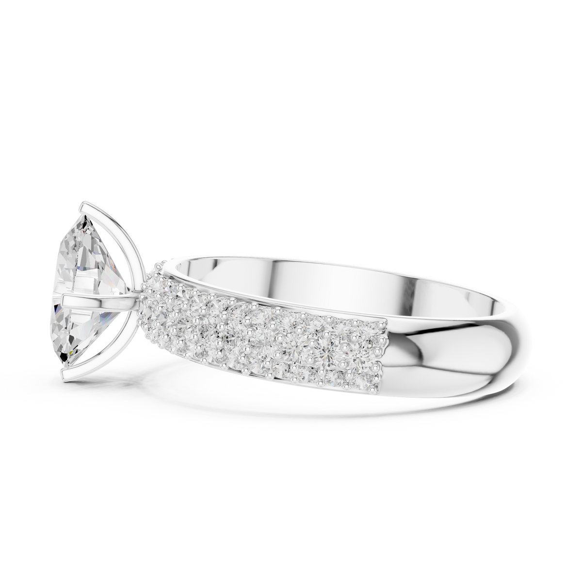 Gold 1Ct Oval Pave Lab Grown Diamond Alethea Ring