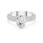 Gold 1Ct Oval Pave Lab Grown Diamond Alethea Ring
