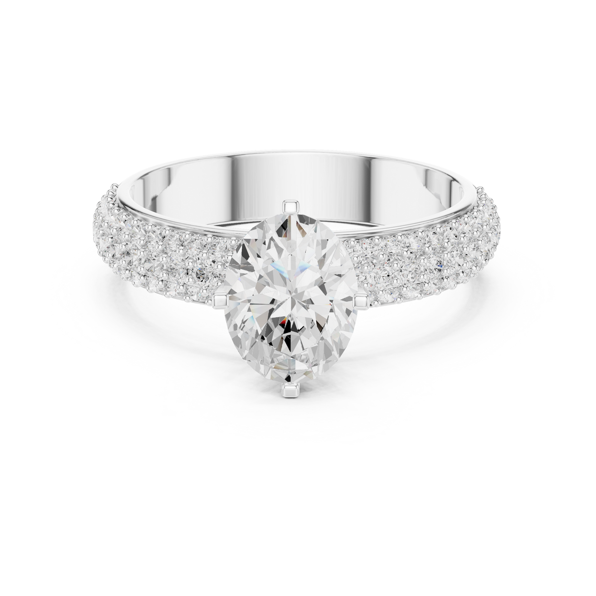 Gold 1Ct Oval Pave Lab Grown Diamond Alethea Ring