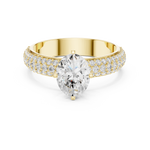 Gold 1Ct Oval Pave Lab Grown Diamond Alethea Ring
