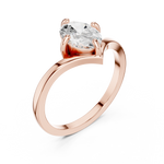 Gold Oval V Shank Solitaire Lab Grown Diamond Cyraelle Ring