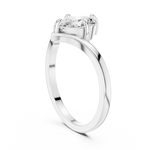 Gold Oval V Shank Solitaire Lab Grown Diamond Cyraelle Ring