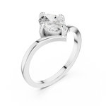 Gold Oval V Shank Solitaire Lab Grown Diamond Cyraelle Ring