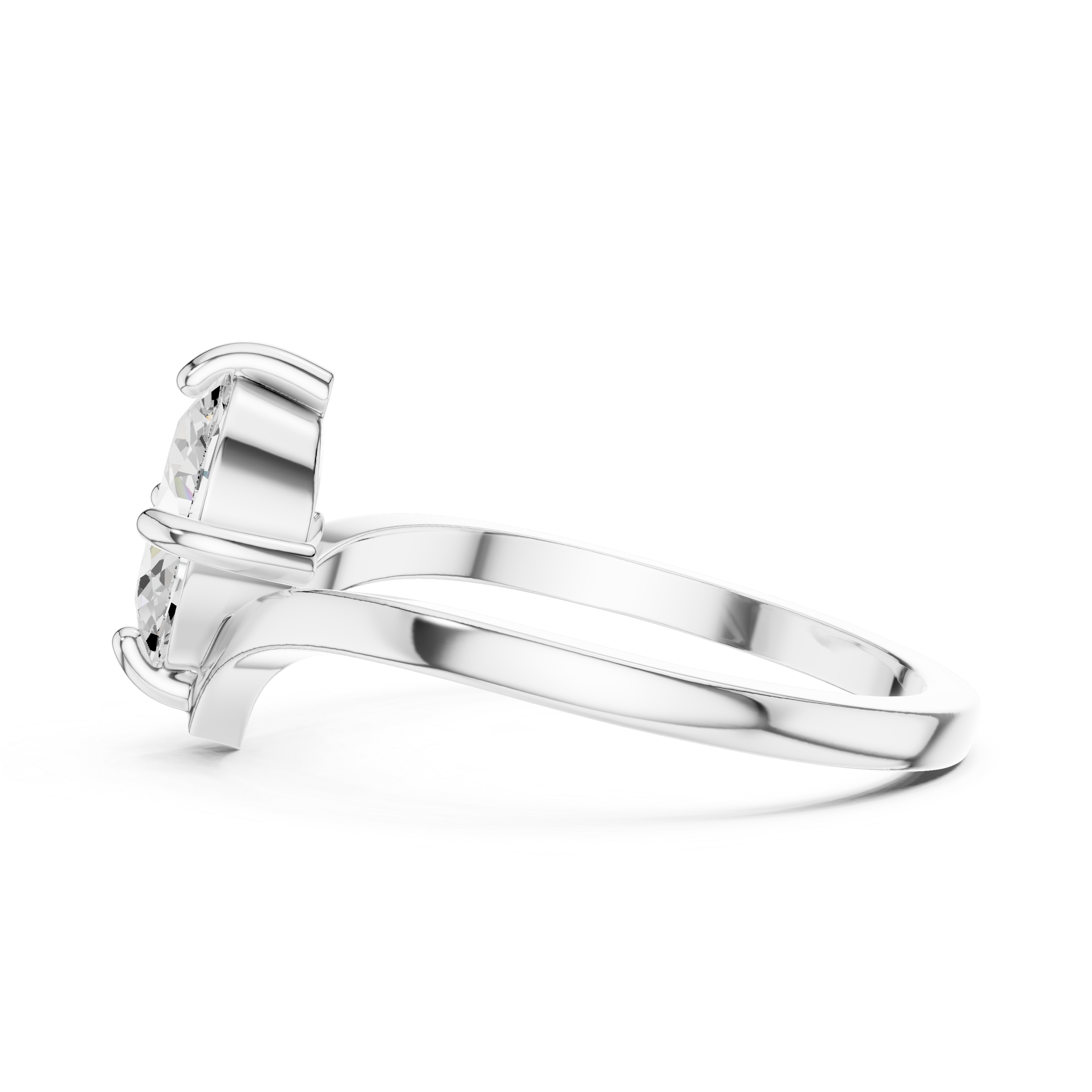 Gold Oval V Shank Solitaire Lab Grown Diamond Cyraelle Ring