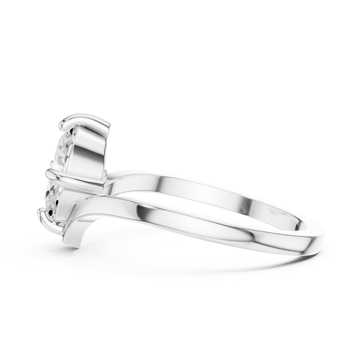Gold Oval V Shank Solitaire Lab Grown Diamond Cyraelle Ring