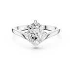 Gold Oval V Shank Solitaire Lab Grown Diamond Cyraelle Ring