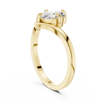 Gold Oval V Shank Solitaire Lab Grown Diamond Cyraelle Ring