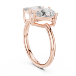 Gold 2Ct Emerald Pear Toi Et Moi Lab Grown Diamond Averix Ring