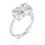 Gold 2Ct Emerald Pear Toi Et Moi Lab Grown Diamond Averix Ring