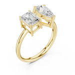 Gold 2Ct Emerald Pear Toi Et Moi Lab Grown Diamond Averix Ring