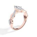 Marquise Twisted Pave Lab Grown Diamond Ivera Engagement Ring