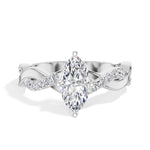 Marquise Twisted Pave Lab Grown Diamond Ivera Engagement Ring