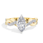 Marquise Twisted Pave Lab Grown Diamond Ivera Engagement Ring