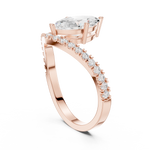 Gold 1Ct Pave Chevron Marquise Lab Grown Diamond Qirel Ring