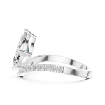 Gold 1Ct Pave Chevron Marquise Lab Grown Diamond Qirel Ring