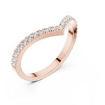 Gold Channel V Shaped Band Round Lab Grown Diamond Selia Ring