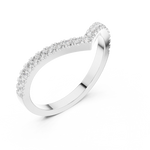 Gold Channel V Shaped Band Round Lab Grown Diamond Selia Ring