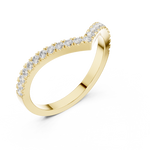 Gold Channel V Shaped Band Round Lab Grown Diamond Selia Ring