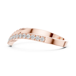 Gold Channel V Shaped Band Round Lab Grown Diamond Selia Ring
