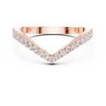 Gold Channel V Shaped Band Round Lab Grown Diamond Selia Ring