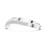 Gold Channel V Shaped Band Round Lab Grown Diamond Selia Ring