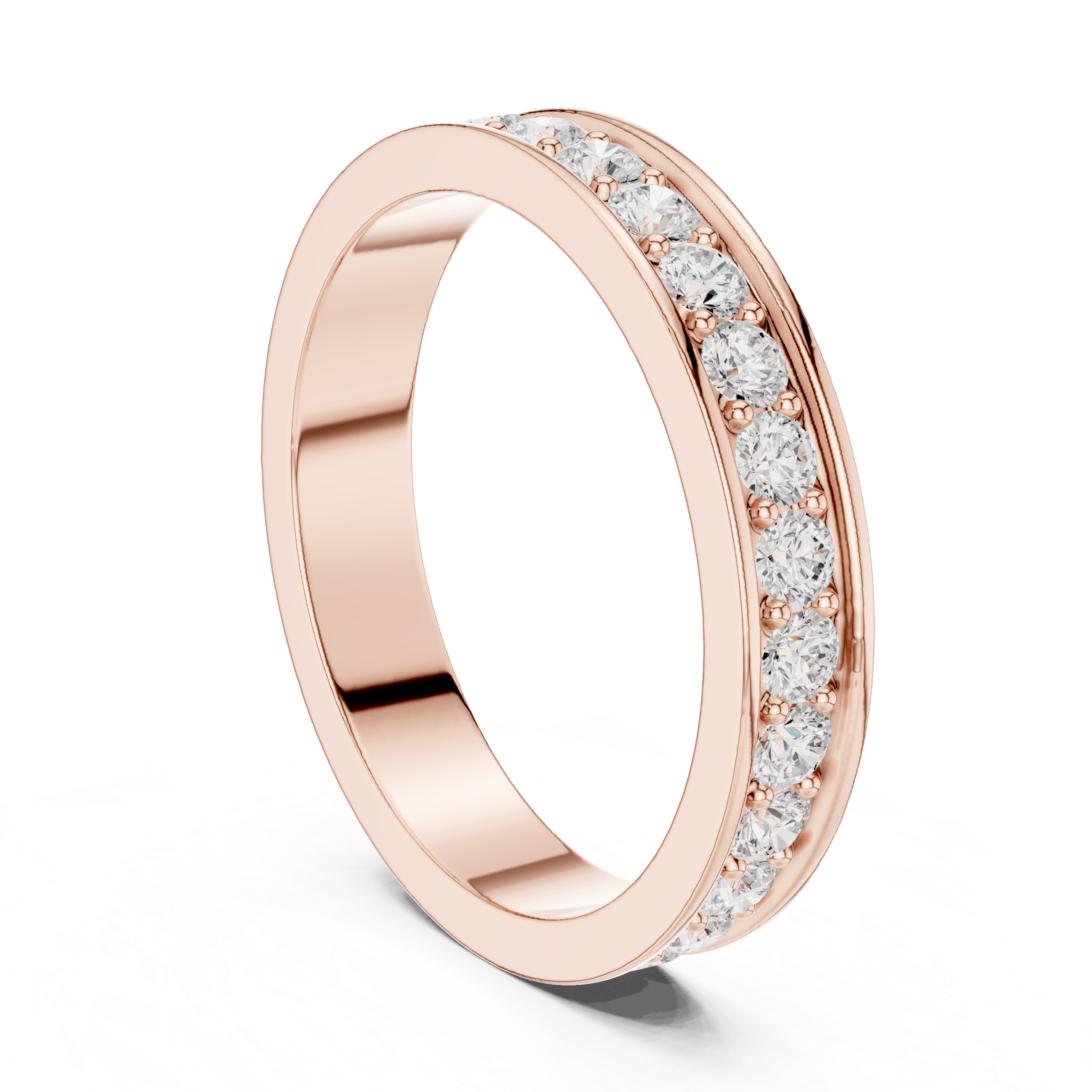 Gold Channel Setting Round Lab Grown Diamond Mirex Ring