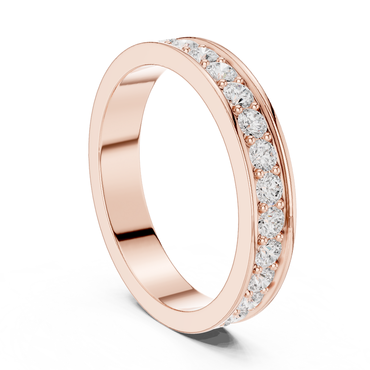 Gold Channel Setting Round Lab Grown Diamond Mirex Ring