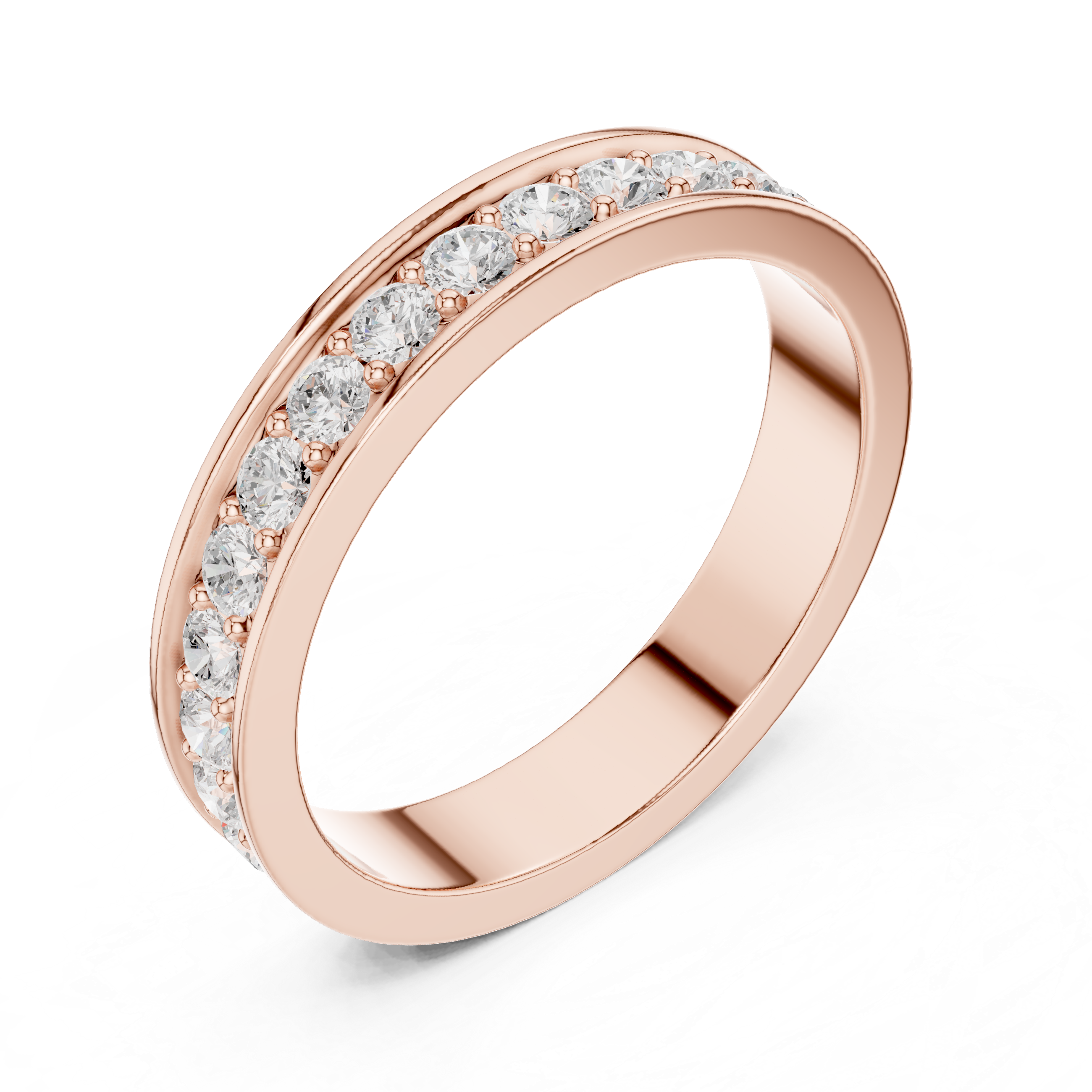 Gold Channel Setting Round Lab Grown Diamond Mirex Ring
