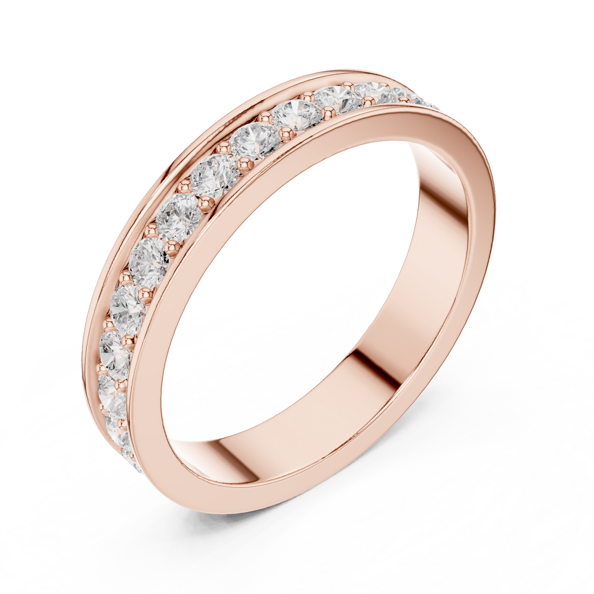 Gold Channel Setting Round Lab Grown Diamond Mirex Ring