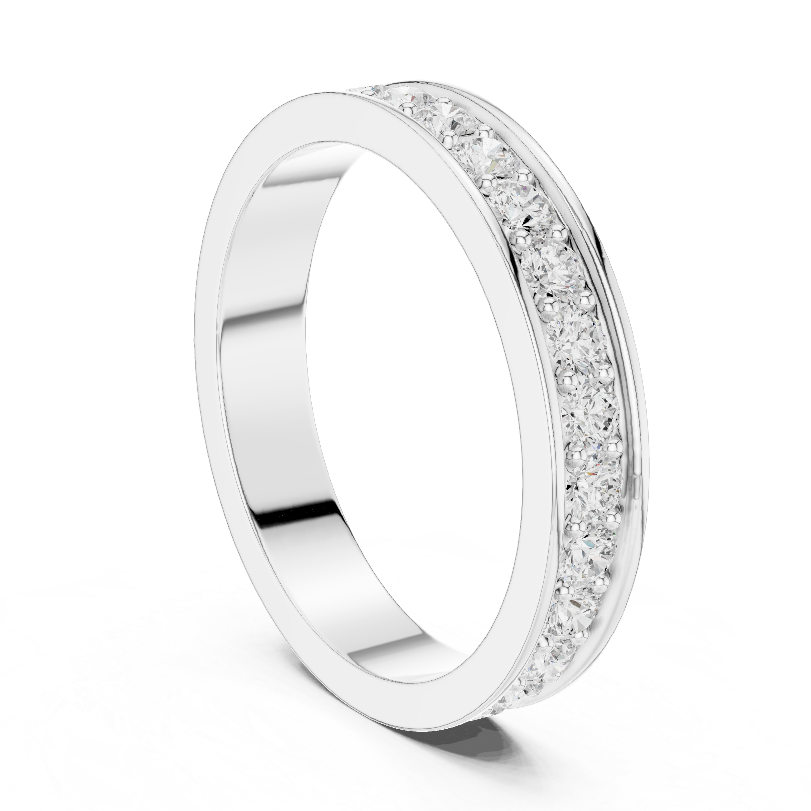 Gold Channel Setting Round Lab Grown Diamond Mirex Ring