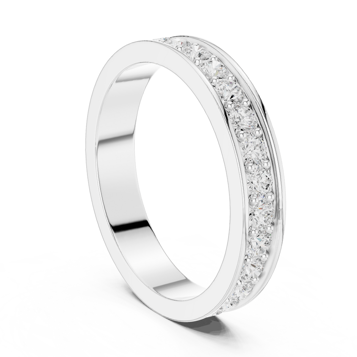 Gold Channel Setting Round Lab Grown Diamond Mirex Ring
