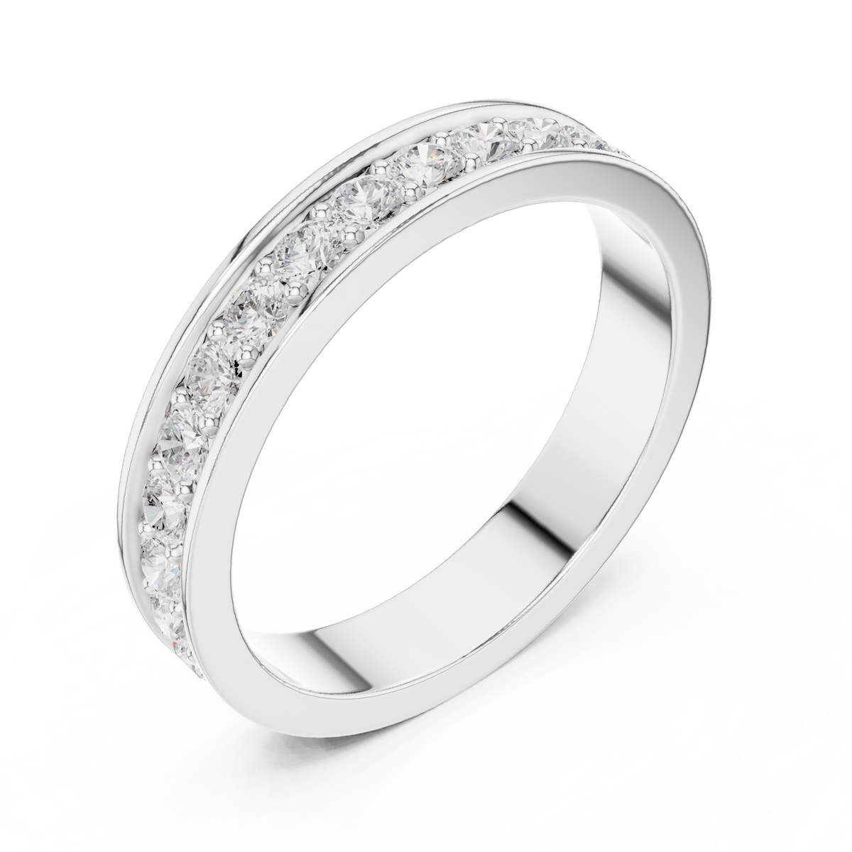 Gold Channel Setting Round Lab Grown Diamond Mirex Ring