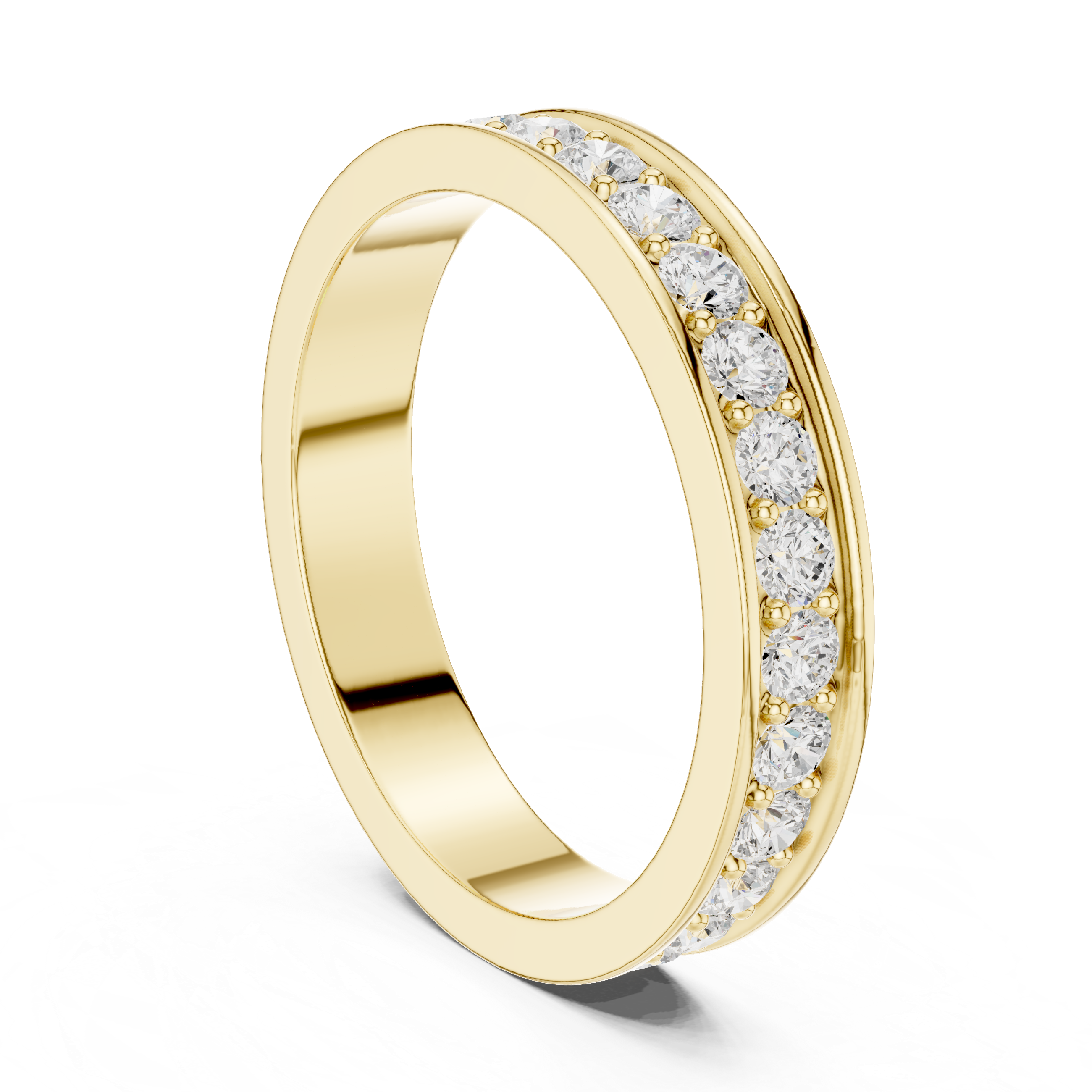 Gold Channel Setting Round Lab Grown Diamond Mirex Ring