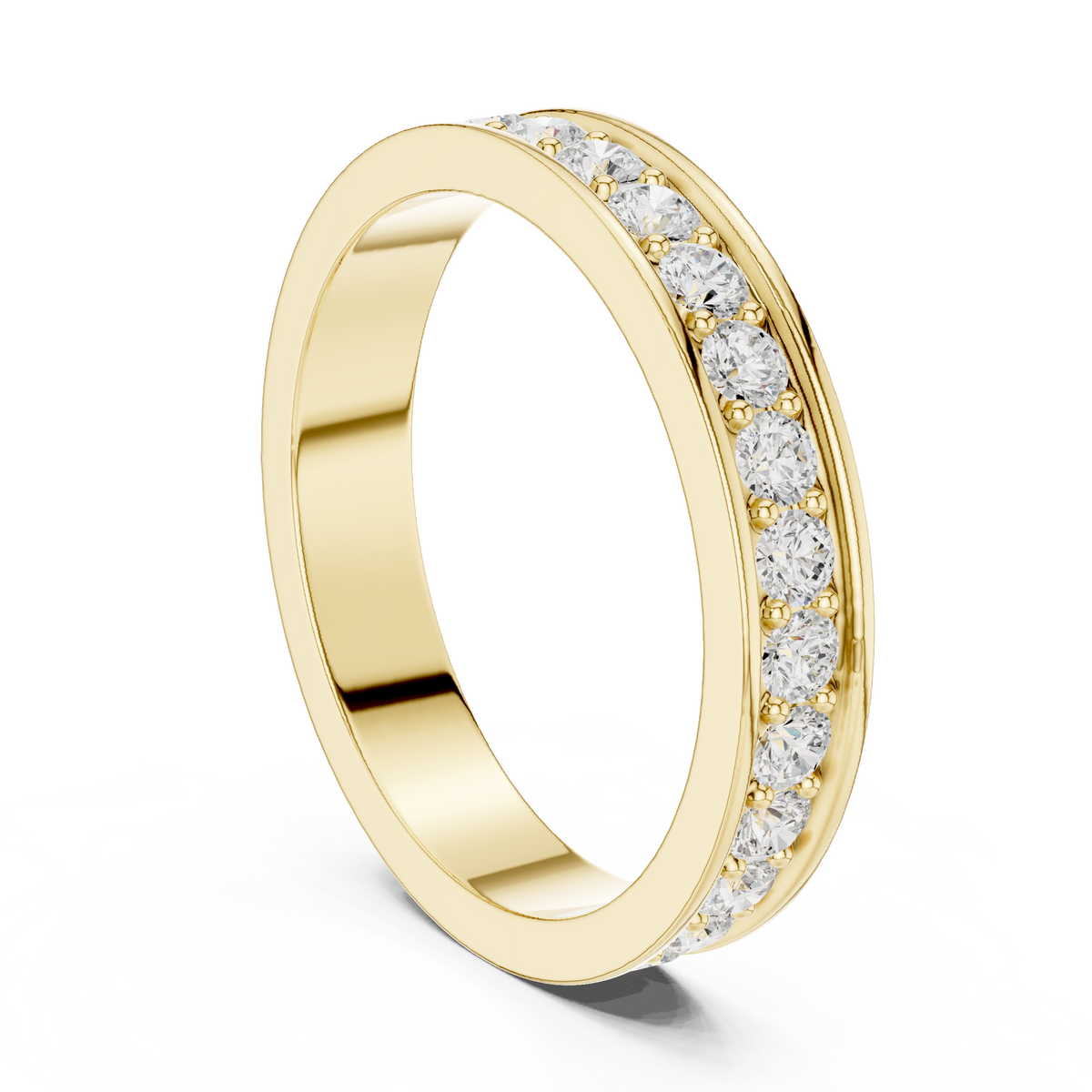 Gold Channel Setting Round Lab Grown Diamond Mirex Ring