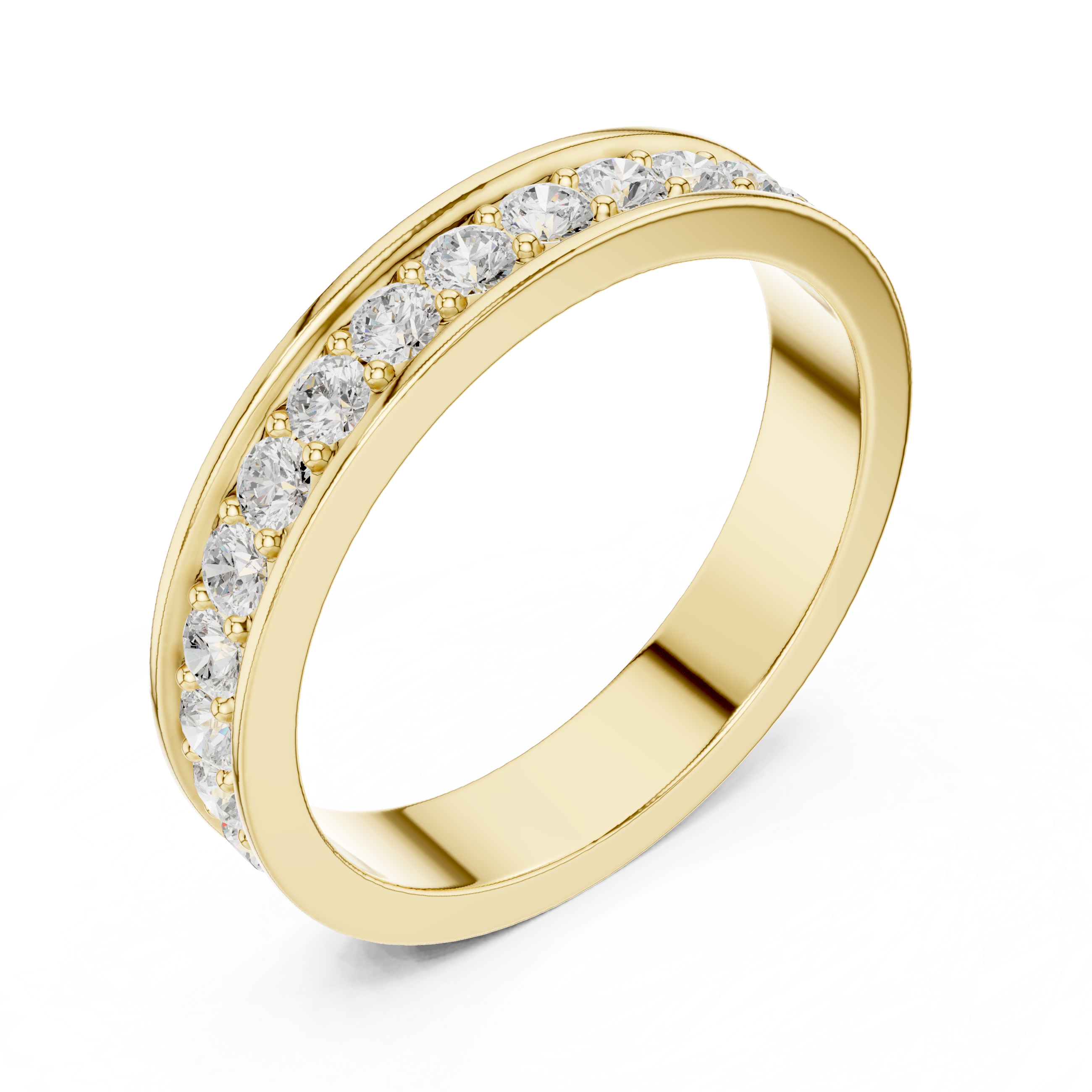 Gold Channel Setting Round Lab Grown Diamond Mirex Ring
