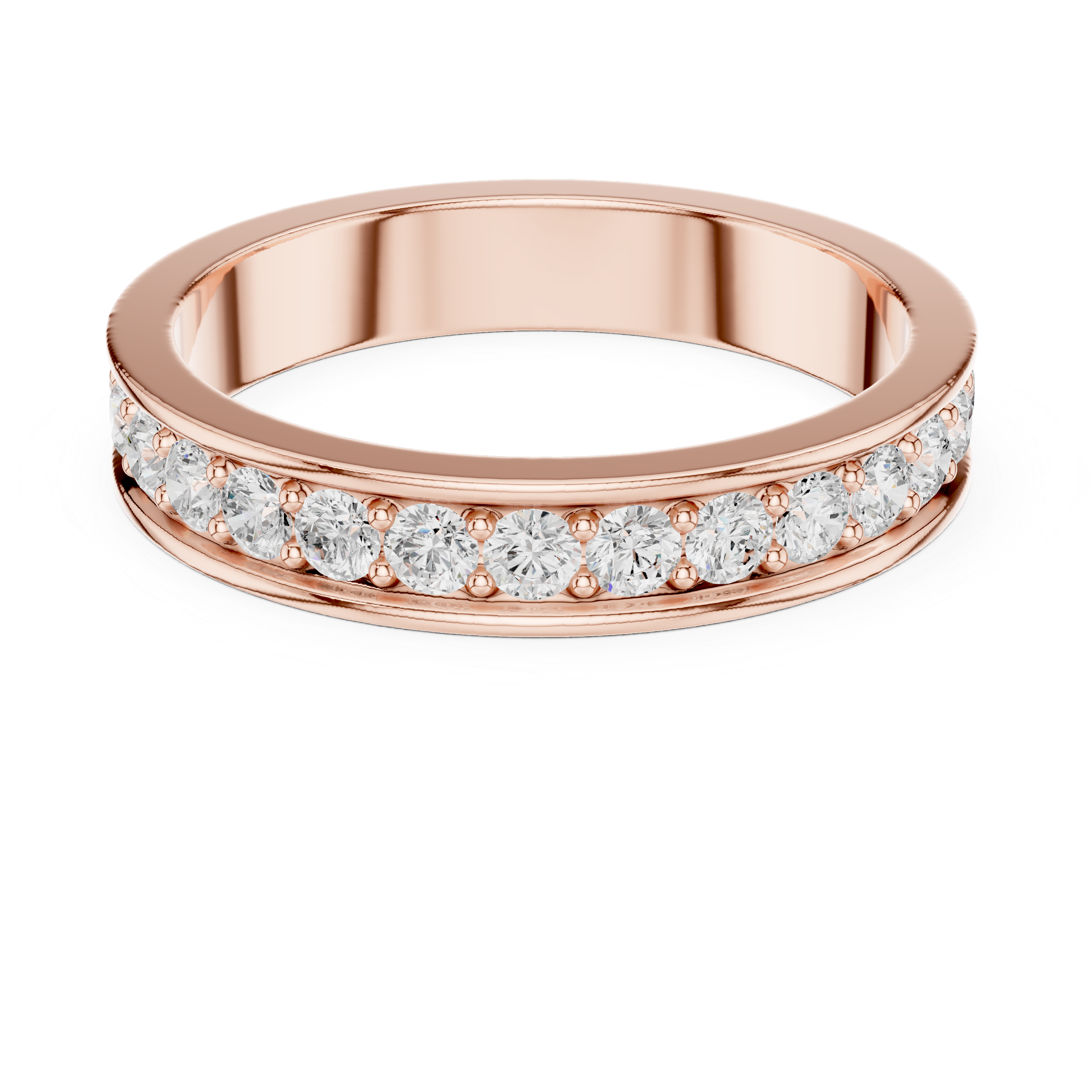 Gold Channel Setting Round Lab Grown Diamond Mirex Ring